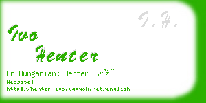 ivo henter business card